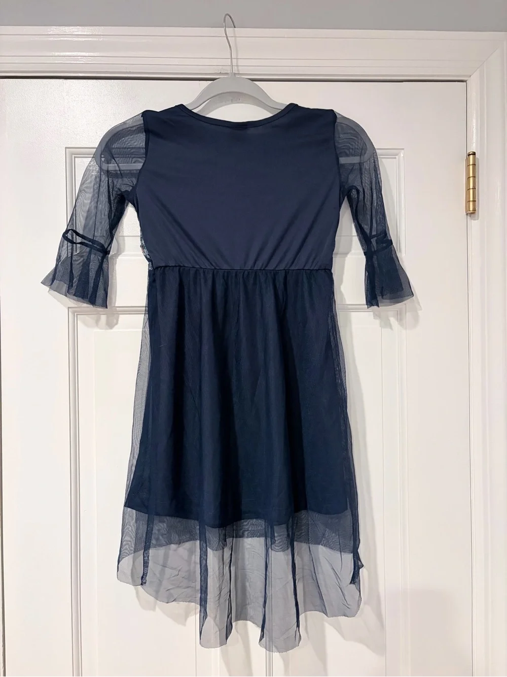 wonder nation Navy Floral Tulle Dress with Pink Accents